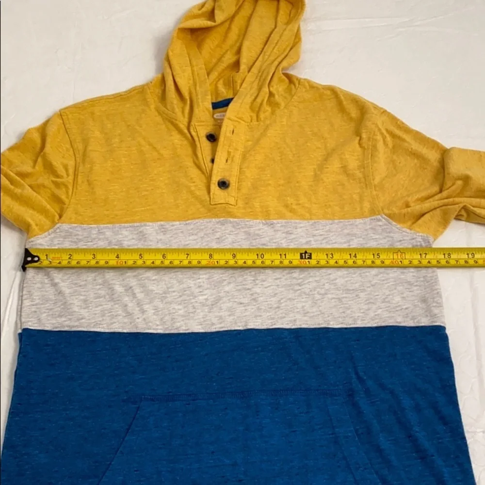 Old navy color block yellow blue hooded t-shirt